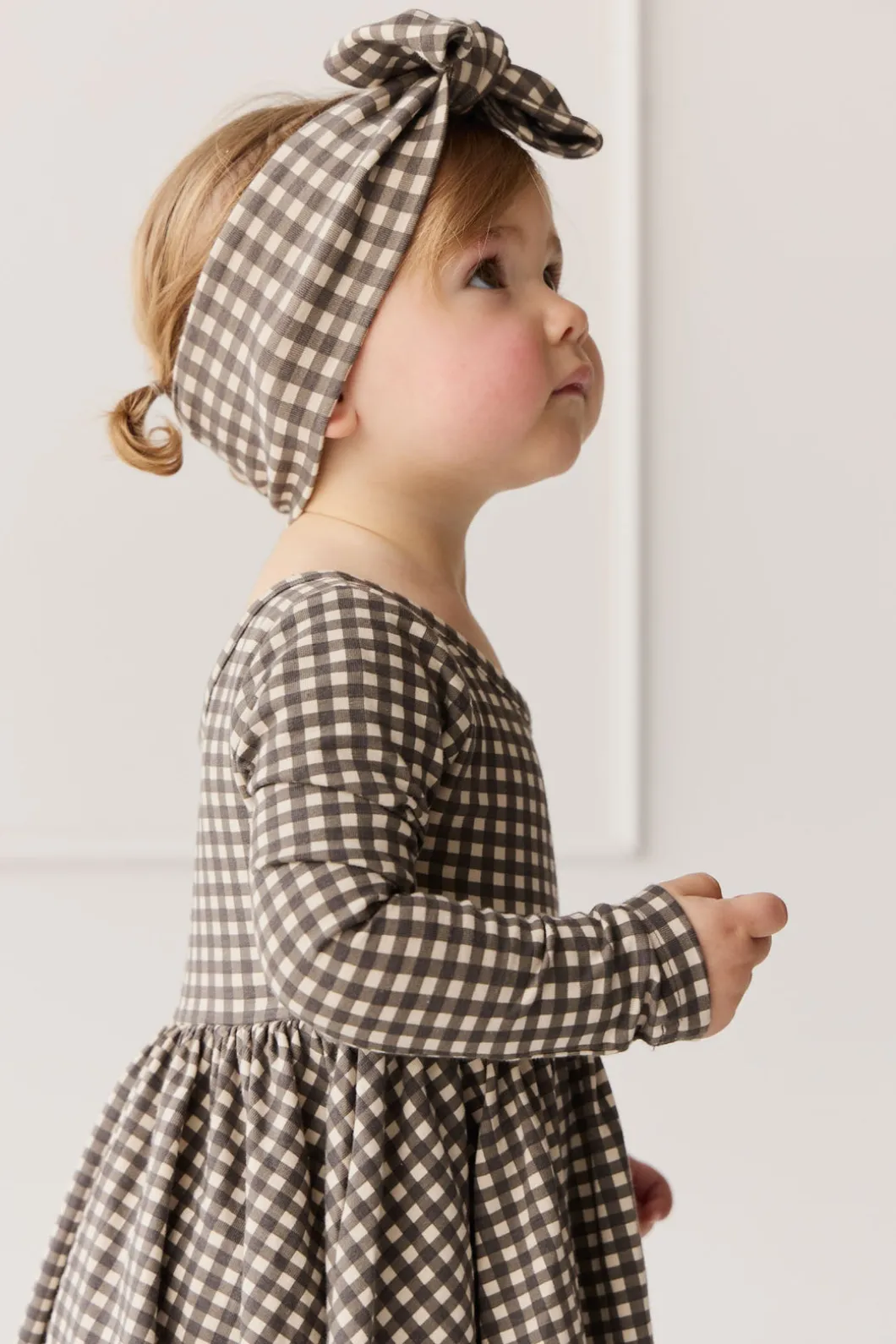 Organic Cotton Tallulah Dress - Mini Gingham Bistre
