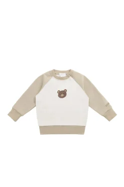 Organic Cotton Tao Sweatshirt - Biscuit/Cloud Bobbie Bear