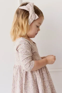 Organic Cotton Tulip Dress - Amber Floral Lilac Ash