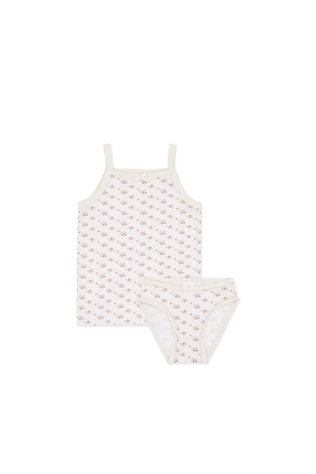 Organic Cotton Underwear Set - Rose Floral Pink