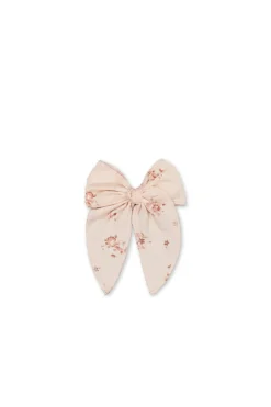 Organic Cotton Voile Bow - Petite Fleur Soft Peony