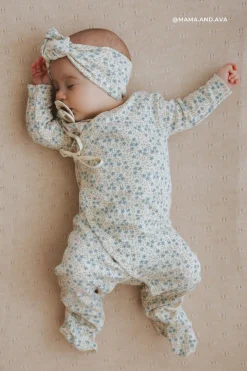 Organic Cotton Wrap Onepiece - Adnola Floral