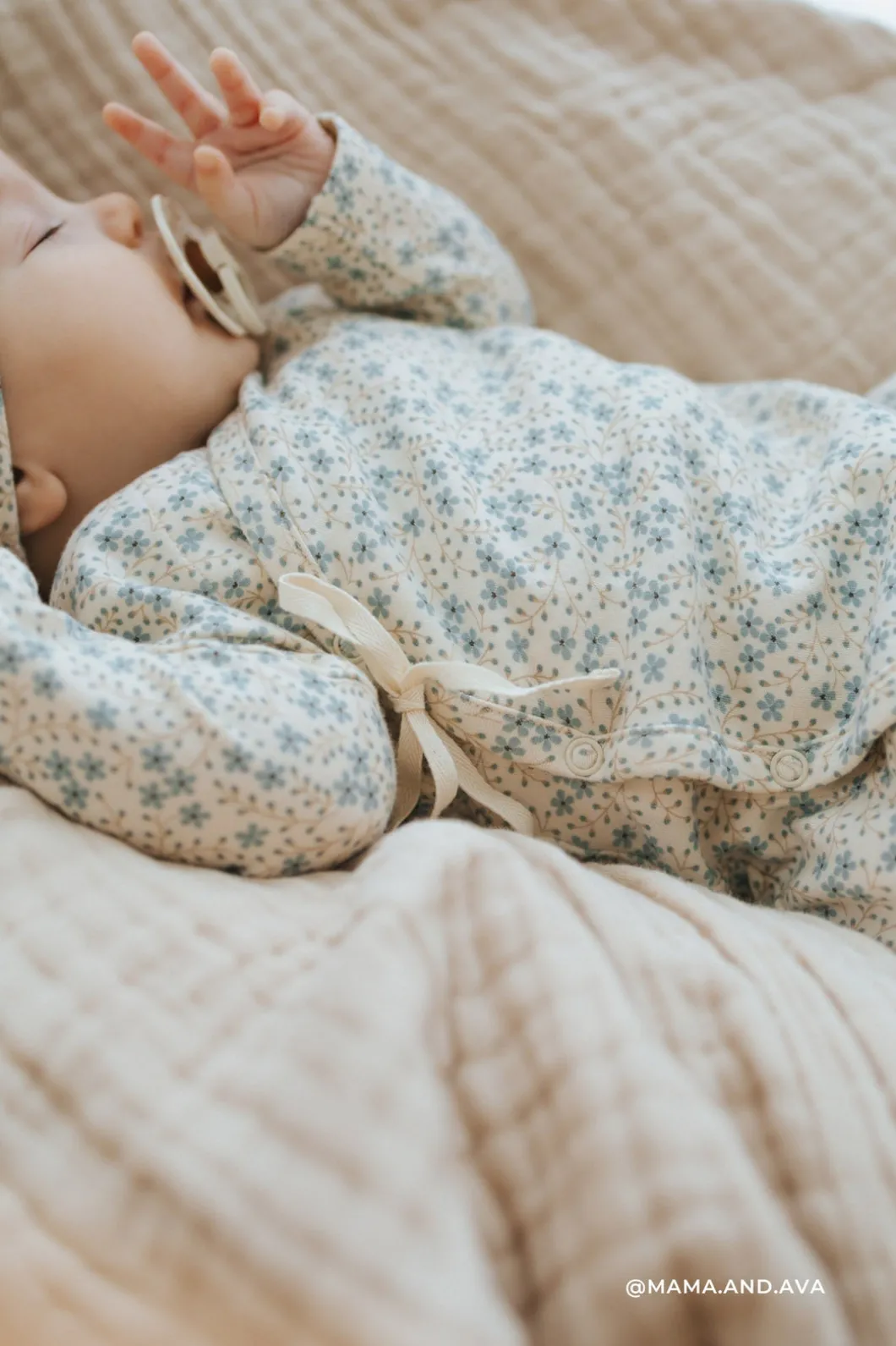 Organic Cotton Wrap Onepiece - Adnola Floral