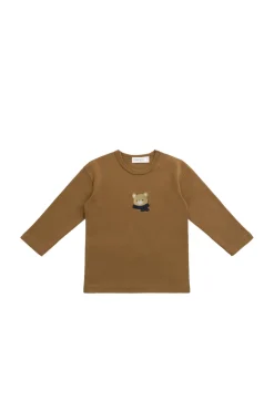 Pima Cotton Arnold Long Sleeve Top - Autumn Bronze Cosy Bobbie