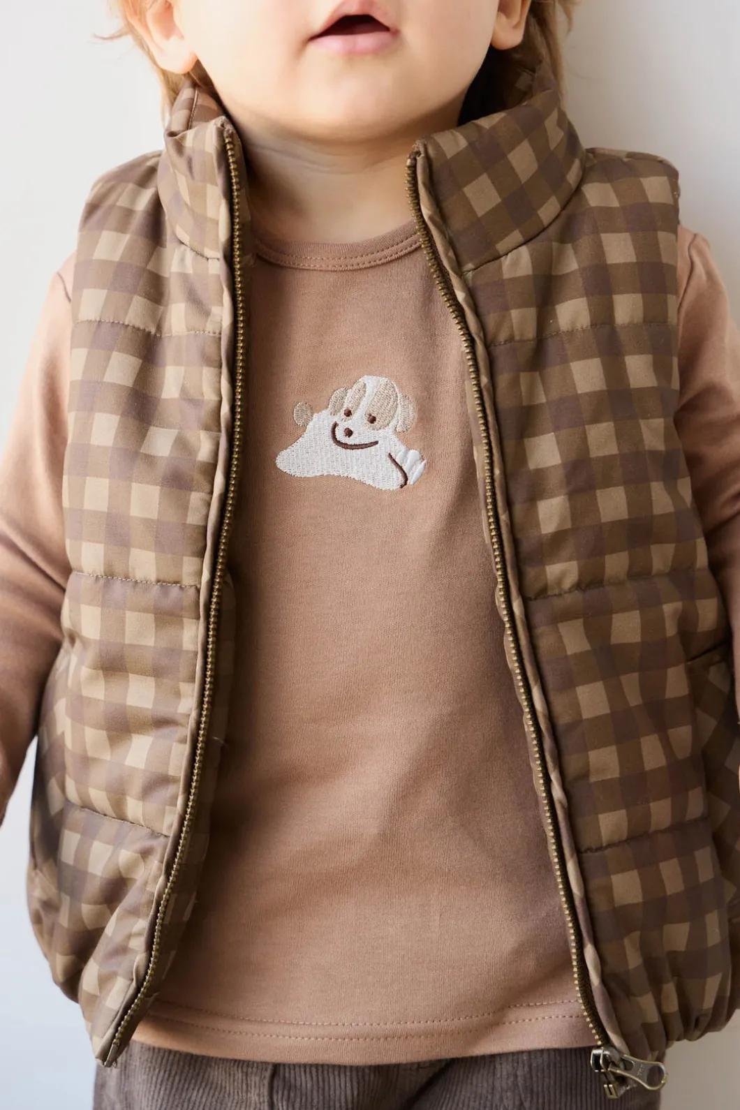 Pima Cotton Arnold Long Sleeve Top - Tiger Sasha Puppy