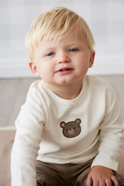 Pima Cotton Arnold Long Sleeve Top - Cloud Bear