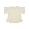 Pima Cotton Courtney Ruffle Top - Egret