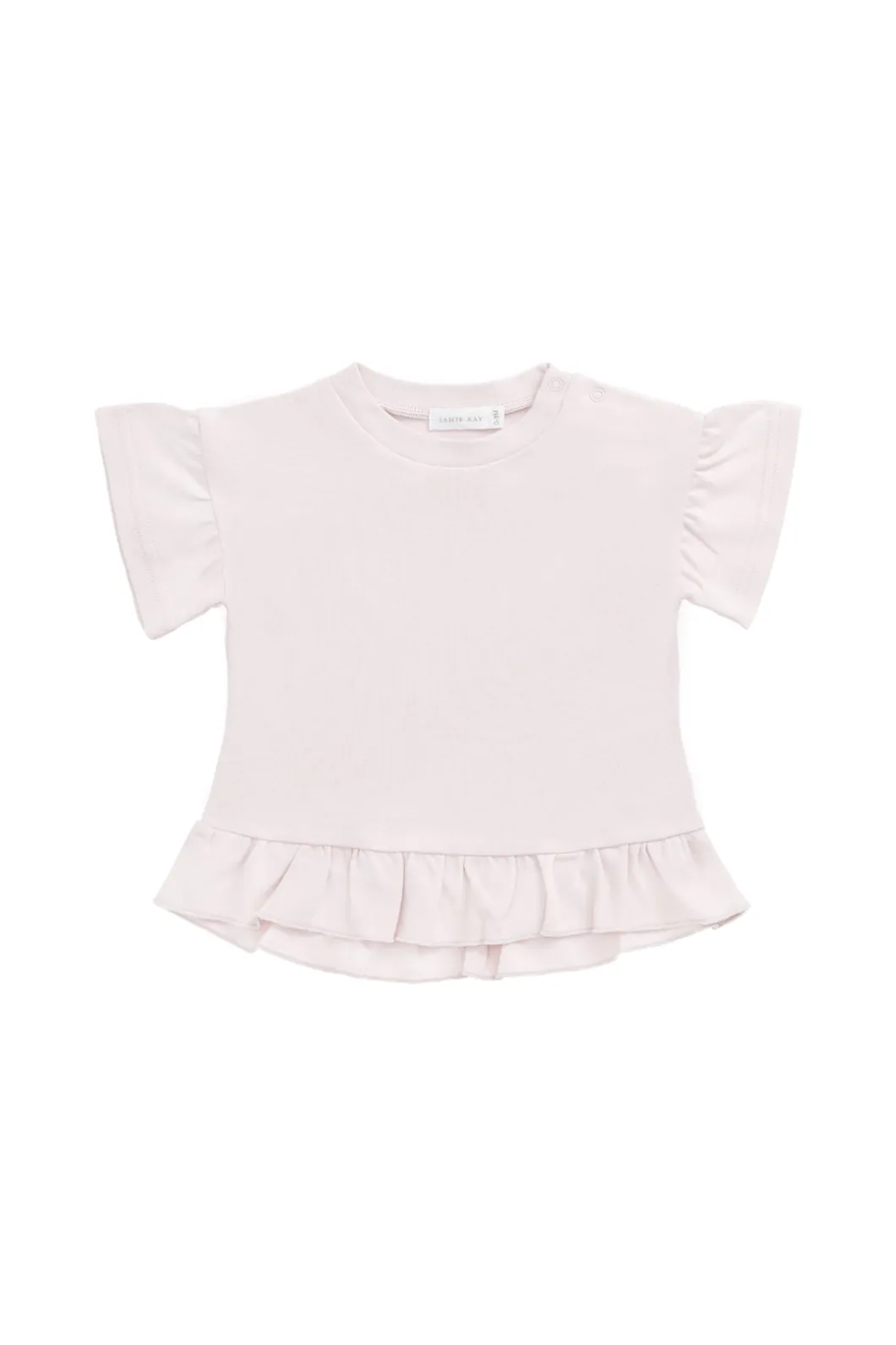 Pima Cotton Courtney Ruffle Top - Soft Misty Rose