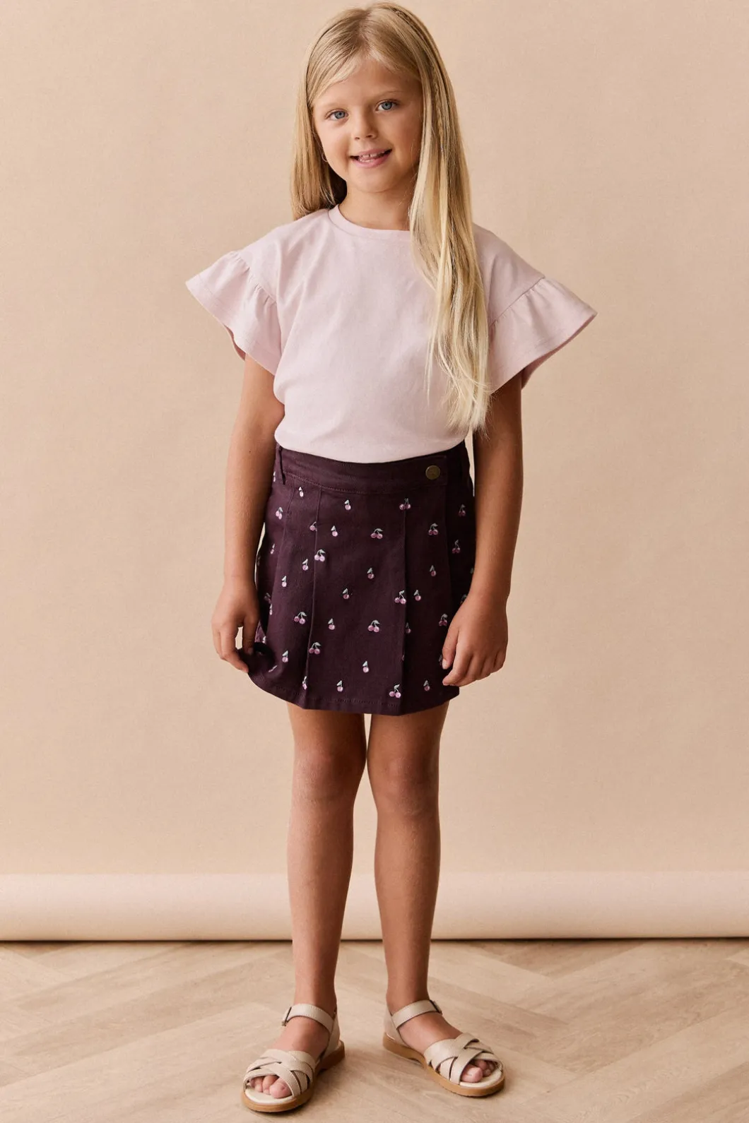 Pima Cotton Courtney Ruffle Top - Soft Misty Rose
