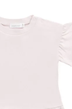 Pima Cotton Courtney Ruffle Top - Soft Misty Rose