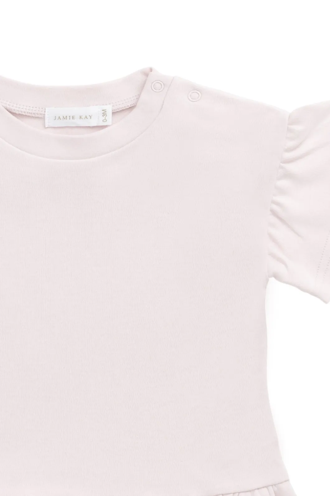 Pima Cotton Courtney Ruffle Top - Soft Misty Rose