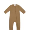 Pima Cotton Frankie Zip Onepiece - Cream Caramel