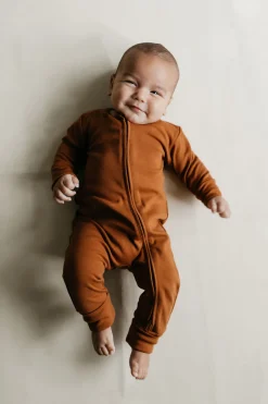 Pima Cotton Frankie Zip Onepiece - Sienna
