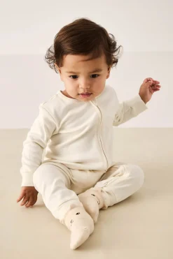 Pima Cotton Frankie Zip Onepiece - Cloud