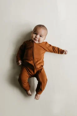 Pima Cotton Frankie Zip Onepiece - Sienna