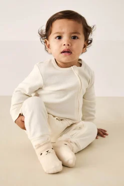 Pima Cotton Frankie Zip Onepiece - Cloud