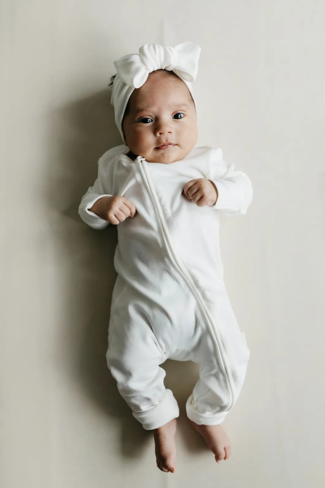 Pima Cotton Frankie Zip Onepiece - Milk