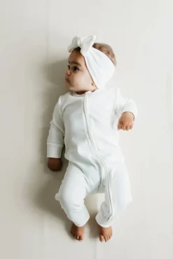 Pima Cotton Frankie Zip Onepiece - Milk