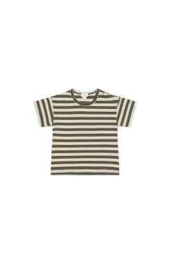 Pima Cotton Hunter Tee - Oliver Stripe Pinecone/Cassava