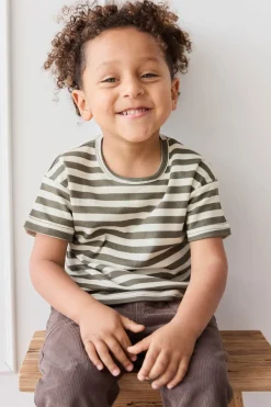 Pima Cotton Hunter Tee - Oliver Stripe Pinecone/Cassava