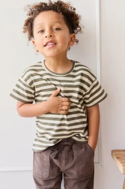 Pima Cotton Hunter Tee - Oliver Stripe Pinecone/Cassava