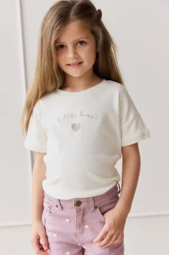 Pima Cotton Mimi Top - Parchment Little Love Violet