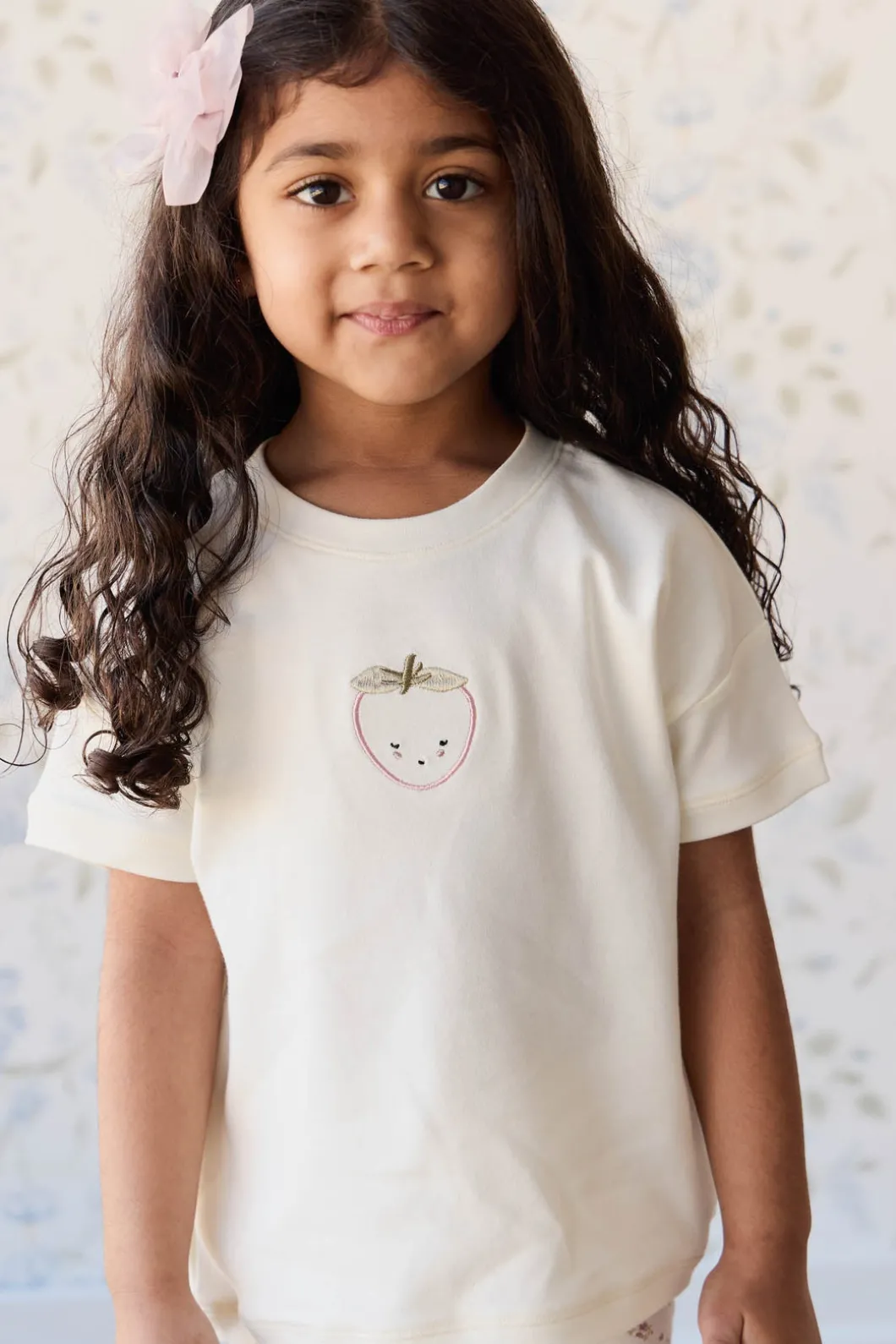 Pima Cotton Mimi Top - Parchment Blushing Berry