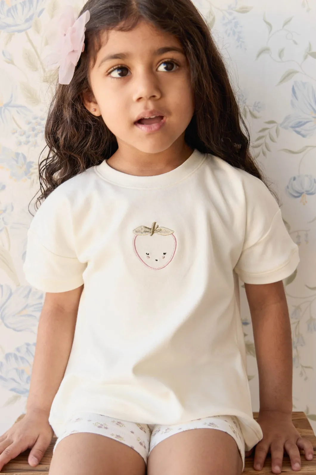Pima Cotton Mimi Top - Parchment Blushing Berry