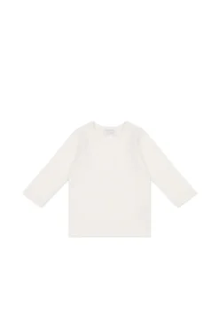 Pima Cotton Vinny Long Sleeve Top - Whisper