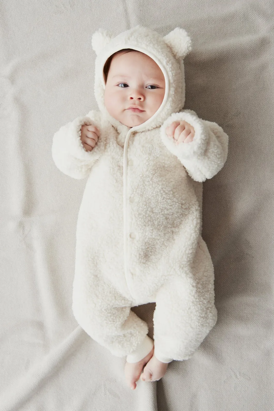 Sasha Recycled Polyester Sherpa Onepiece - Natural