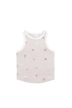 Waffle Molly Singlet - Carissa Mauve Large
